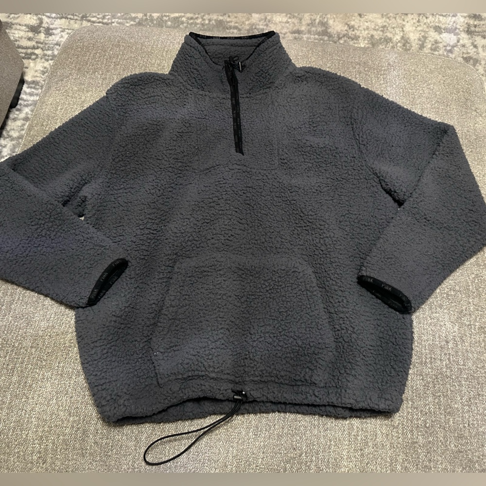 PINK Victoria’s Secret Sherpa Pullover 
Size Large Gray